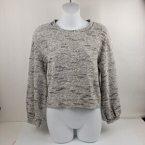 Madewell Texture & Thread XS  Black White Sweater Cotton Blend Women Balloon